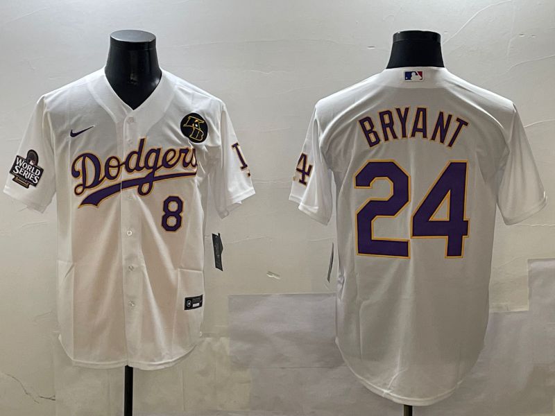 Men Los Angeles Dodgers 24 Bryant White Fashion Game 2025 Nike MLB Jersey style 3061